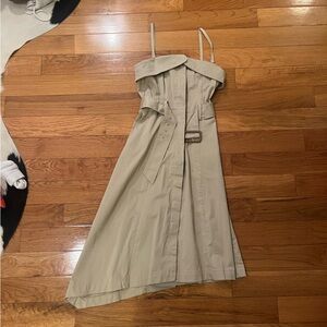 Banana republic deadstock asymmetrical khaki strapless dress